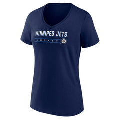 Winnipeg Jets Fanatics Women's V-Neck T-Shirt - Navy - NHL