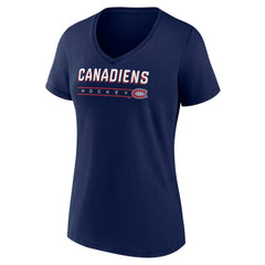 Montreal Canadiens Fanatics Women's V-Neck T-Shirt - Navy - NHL