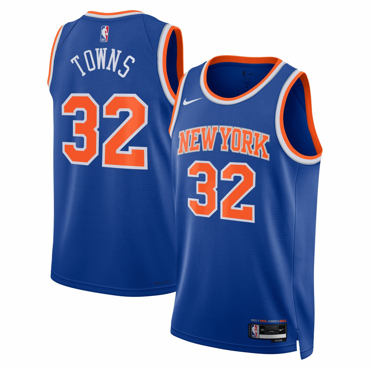 Karl-Anthony Towns New York Knicks Unisex Swingman Jersey Blue Icon Edition - NBA
