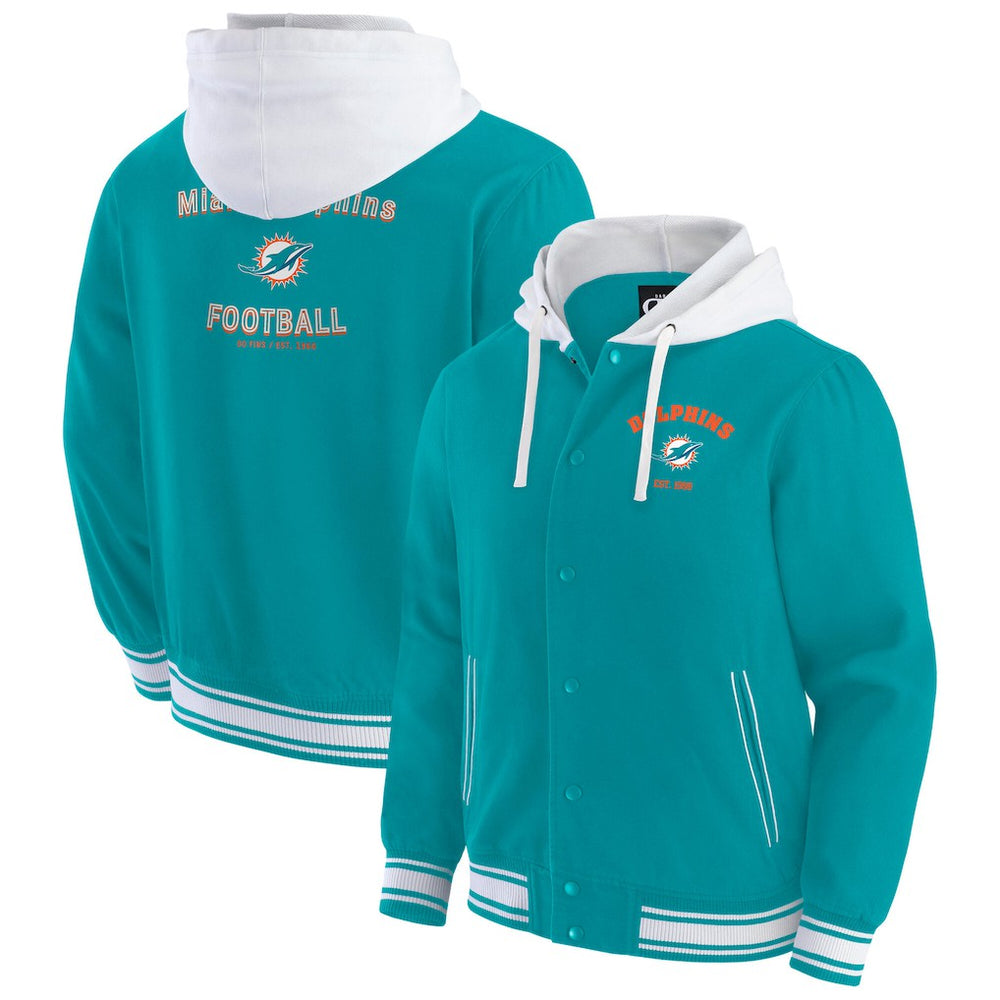 Miami Dolphins Darius Rucker Collection Full-Snap Hoodie Jacket Aqua | Fanatics