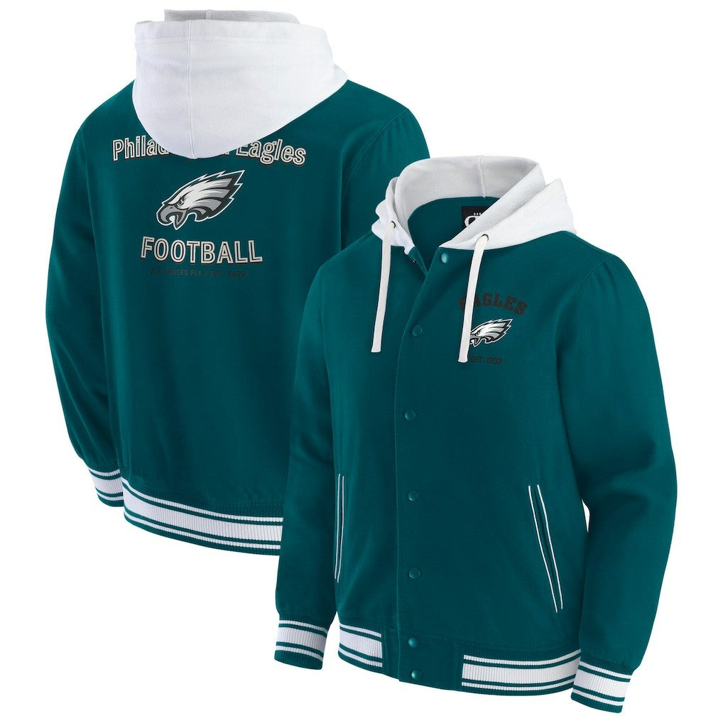 Philadelphia Eagles Darius Rucker Collection Full-Snap Hoodie Jacket Midnight Green | Fanatics