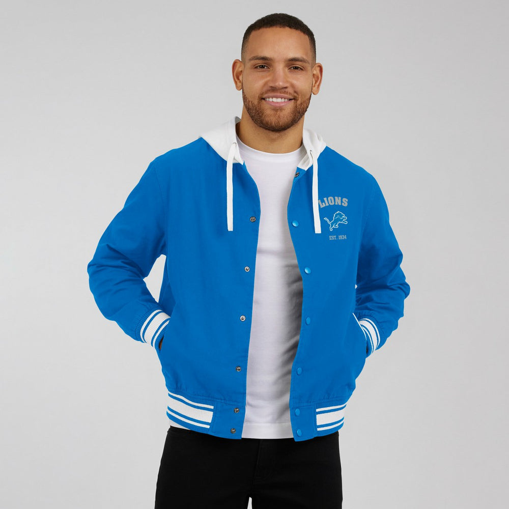 Detroit Lions Darius Rucker Collection Full-Snap Hoodie Jacket Blue | Fanatics