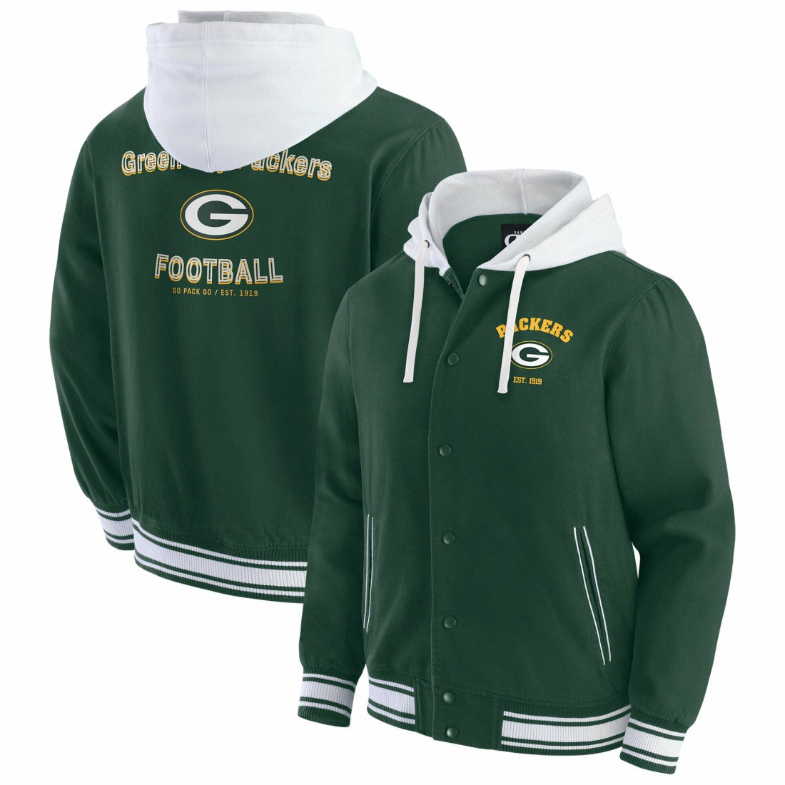 Green Bay Packers Darius Rucker Collection Full-Snap Hoodie Jacket Green | Fanatics