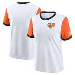 Cincinnati Bengals Women's Rewind Ringer Tri-Blend T-Shirt White | Nike for Sale