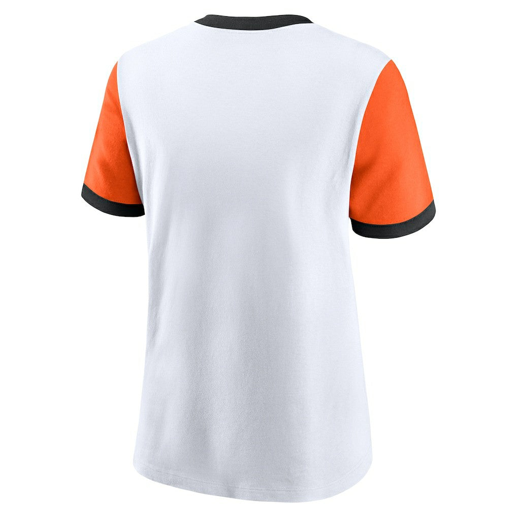 Cincinnati Bengals Women's Rewind Ringer Tri-Blend T-Shirt White | Nike for Sale
