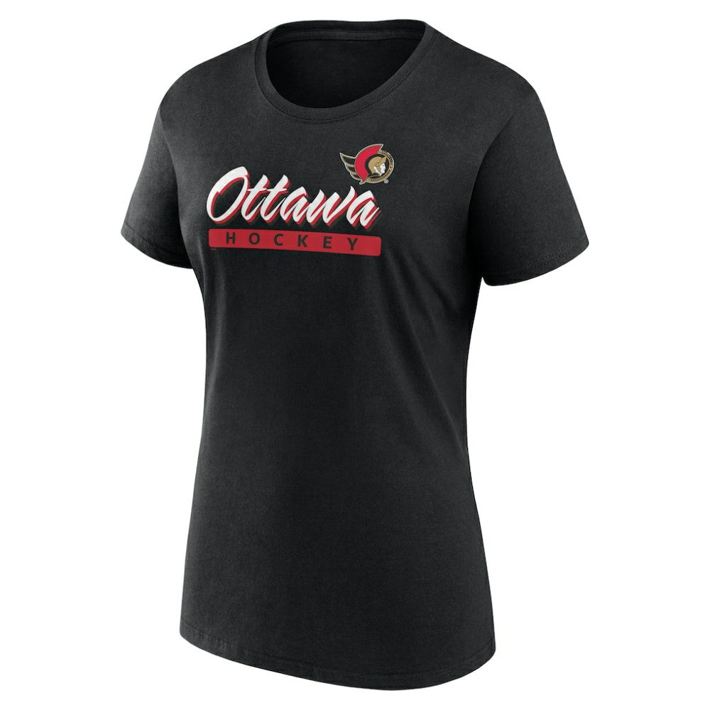 Ottawa Senators Fanatics Women's Risk Cotton T-Shirt - Black - NHL