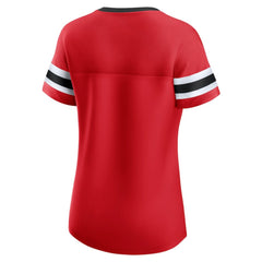 Chicago Blackhawks Fanatics Women's Iconic Athena Lace-Up T-Shirt - Red - NHL