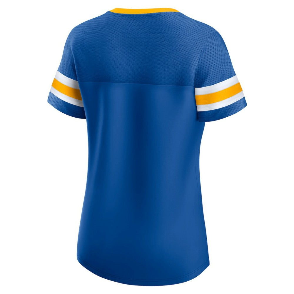St. Louis Blues Fanatics Women's Iconic Athena Lace-Up T-Shirt - Blue - NHL