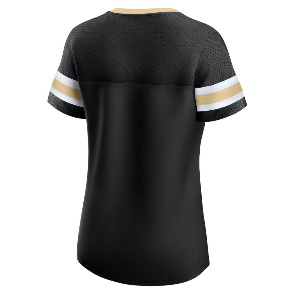 Vegas Golden Knights Fanatics Women's Iconic Athena Lace-Up T-Shirt - Black - NHL