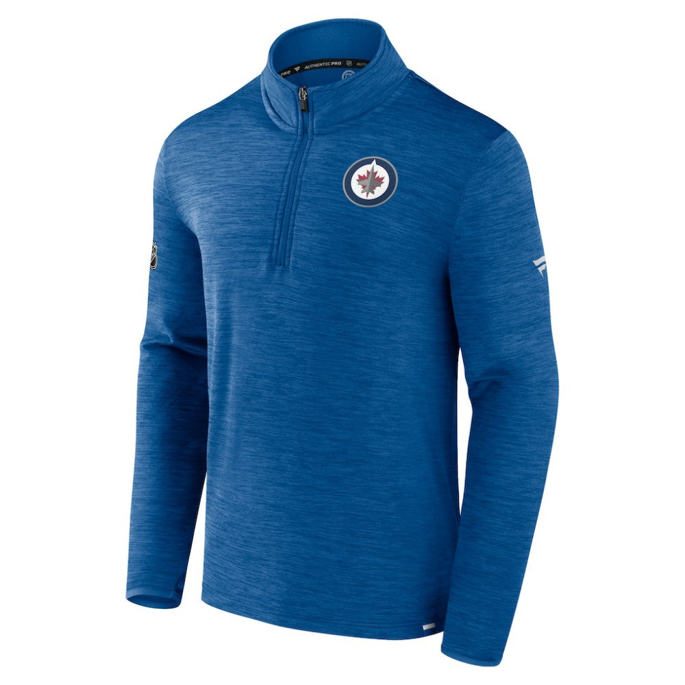 Winnipeg Jets Fanatics Authentic Pro Lightweight Quarter-Zip Pullover - Heather Blue - NHL