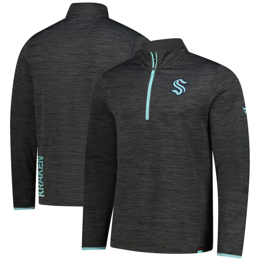 Seattle Kraken Fanatics Authentic Pro Lightweight Quarter-Zip Pullover - Heather Charcoal - NHL