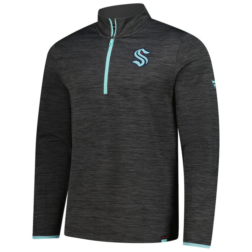 Seattle Kraken Fanatics Authentic Pro Lightweight Quarter-Zip Pullover - Heather Charcoal - NHL