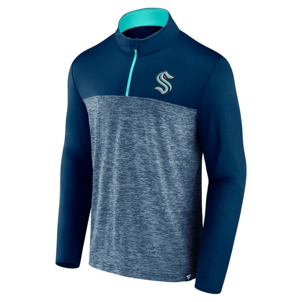 Seattle Kraken Fanatics Iconic Defender Quarter-Zip Jacket - Deep Sea Blue - NHL