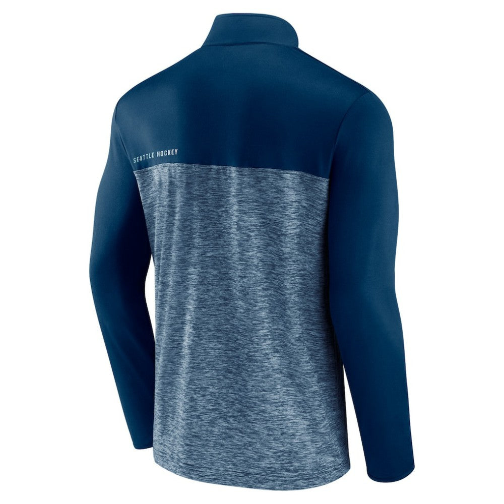Seattle Kraken Fanatics Iconic Defender Quarter-Zip Jacket - Deep Sea Blue - NHL