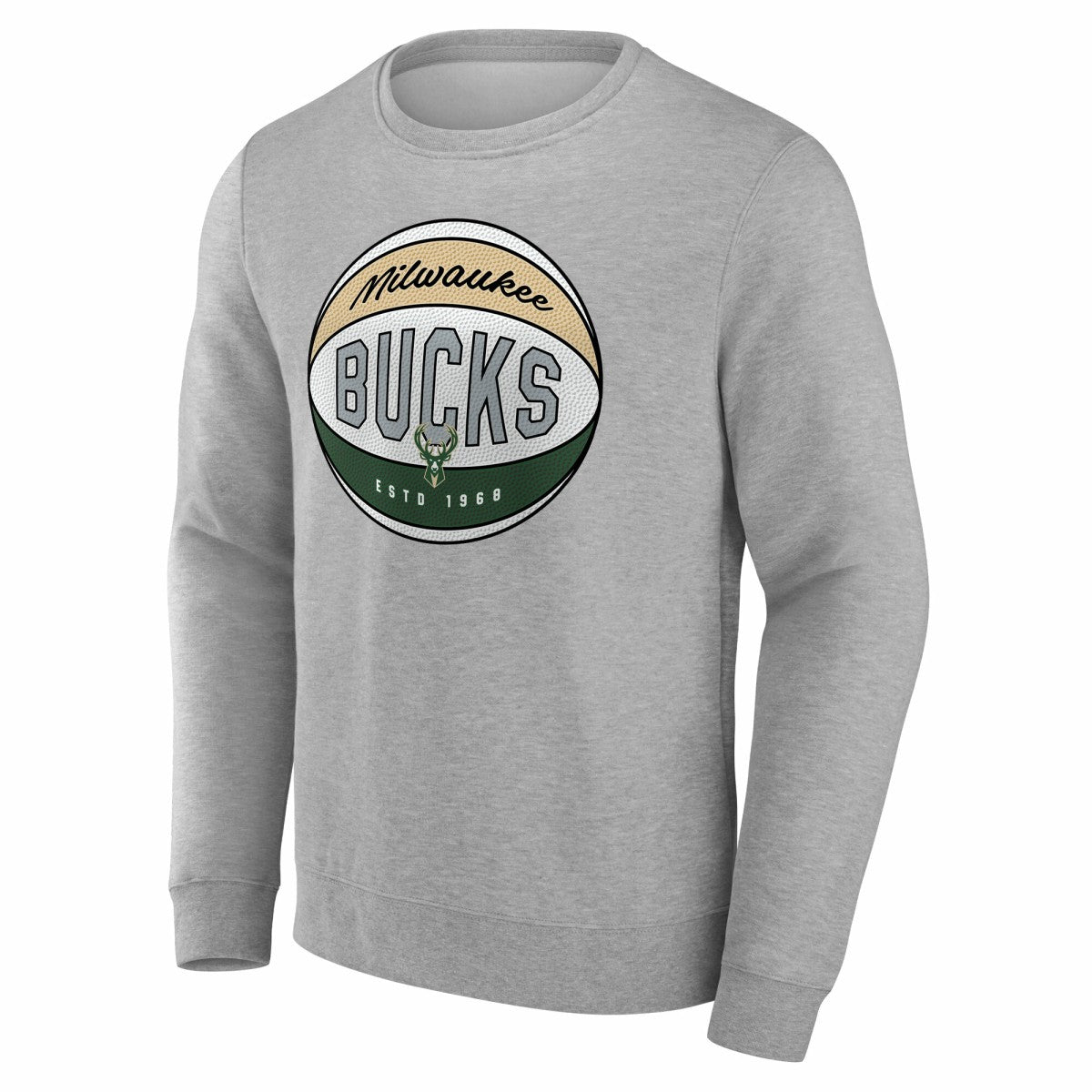 Milwaukee Bucks True Classics Hard Color Fleece Pullover Sweatshirt Gray - NBA