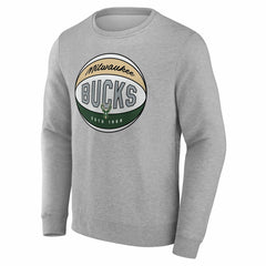 Milwaukee Bucks True Classics Hard Color Fleece Pullover Sweatshirt Gray - NBA