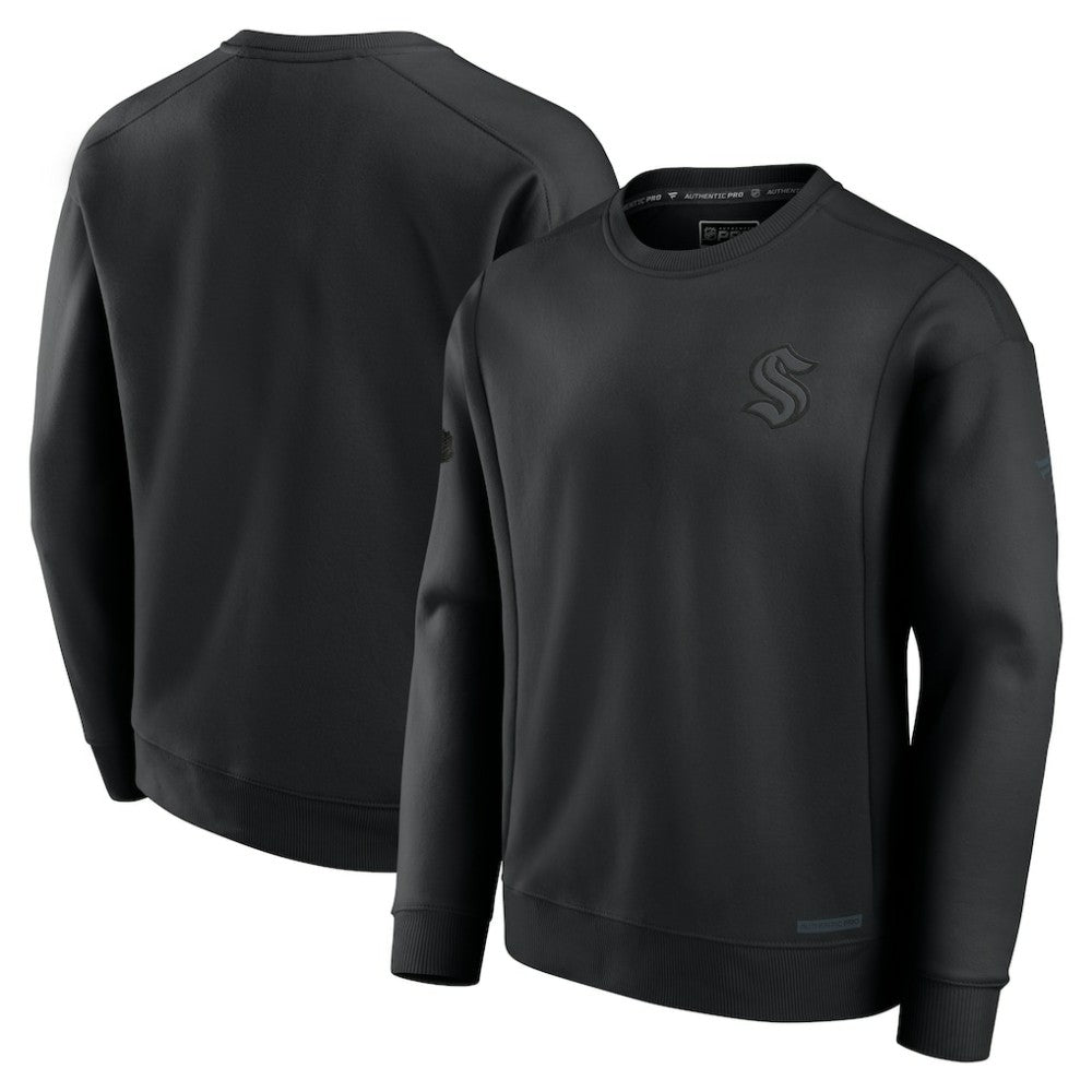 Seattle Kraken Fanatics Authentic Pro Road Fleece Sweatshirt - Black - NHL