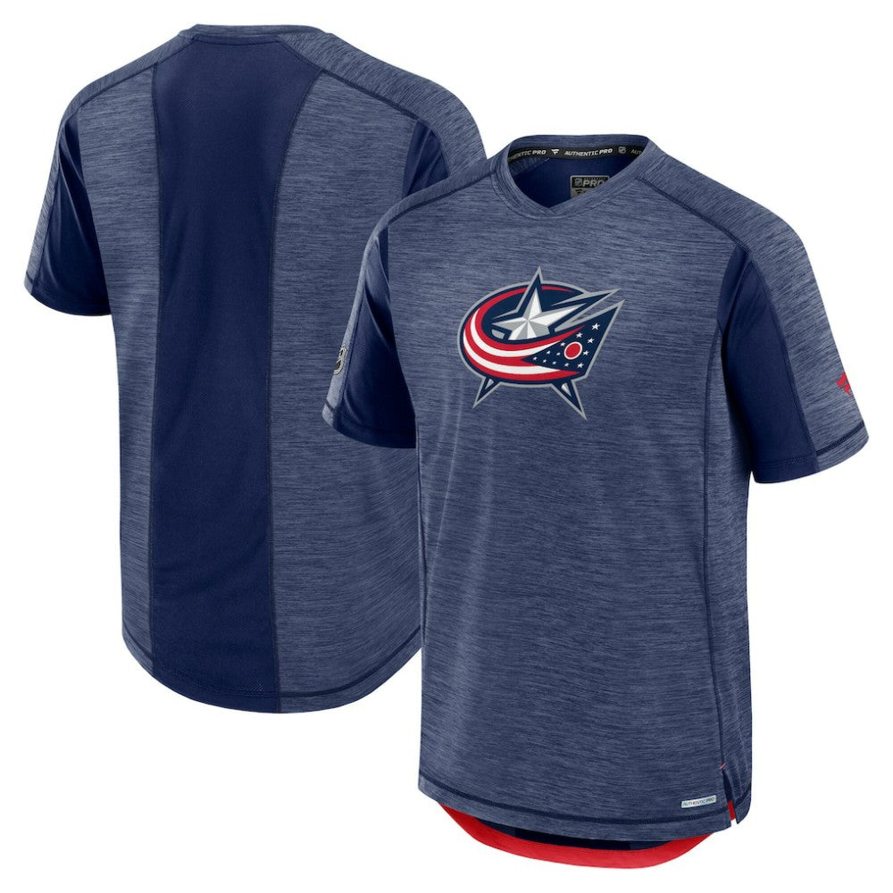 Columbus Blue Jackets Fanatics Authentic Pro Rink Performance T-Shirt - Heather Navy - NHL