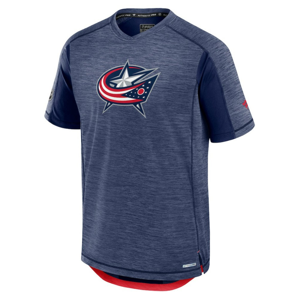 Columbus Blue Jackets Fanatics Authentic Pro Rink Performance T-Shirt - Heather Navy - NHL