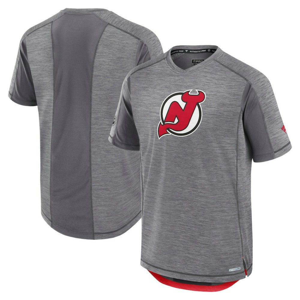 New Jersey Devils Fanatics Authentic Pro Rink Performance T-Shirt - Heather Gray - NHL