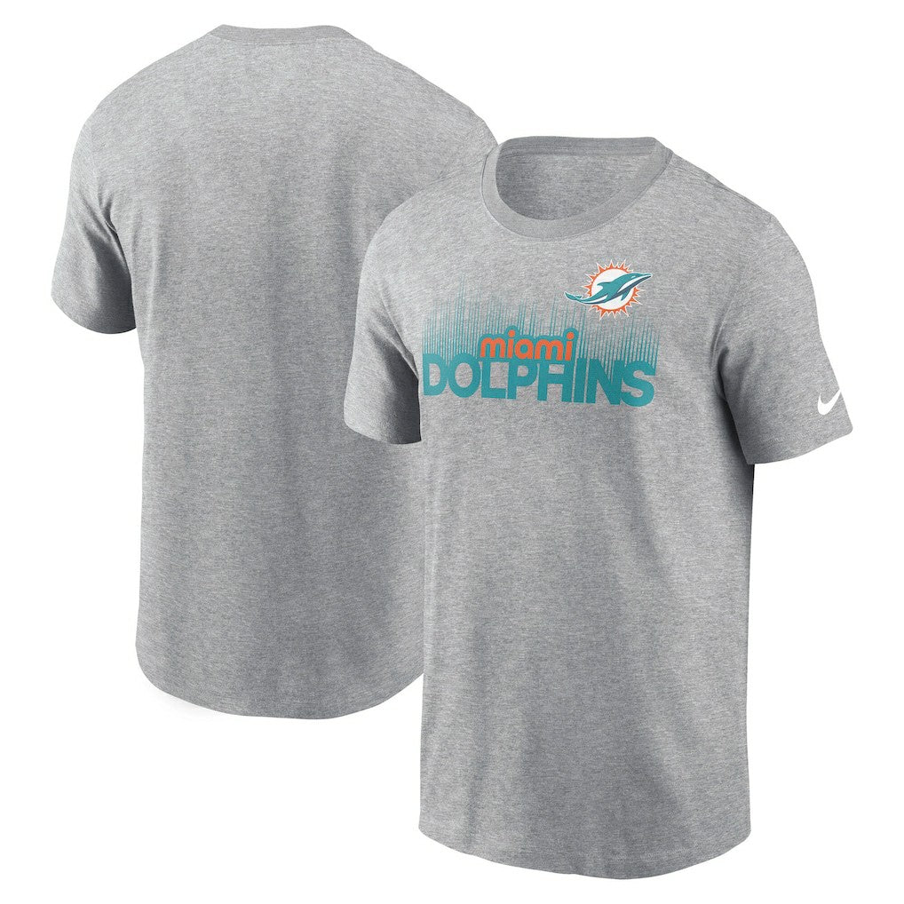 Miami Dolphins Local Essential T-Shirt Heather Gray | Nike for Sale