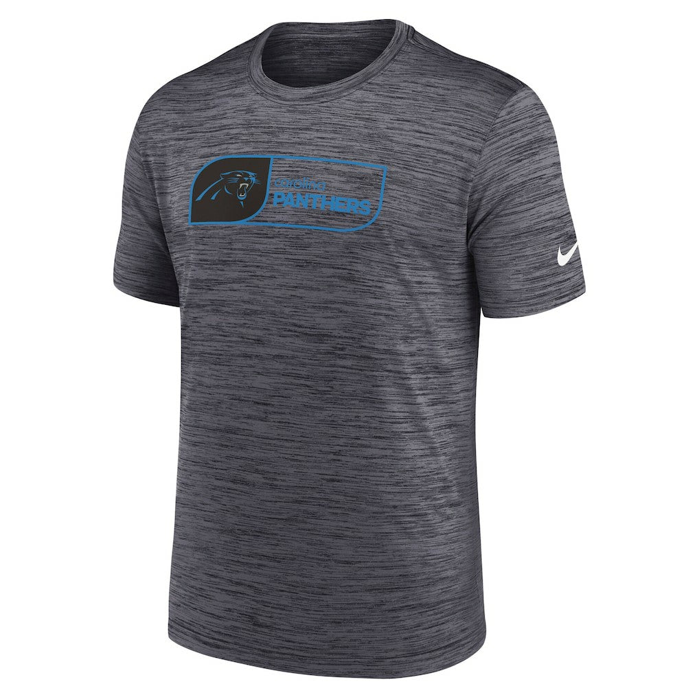 Carolina Panthers Velocity Jock Tag Performance T-Shirt Black | Nike for Sale