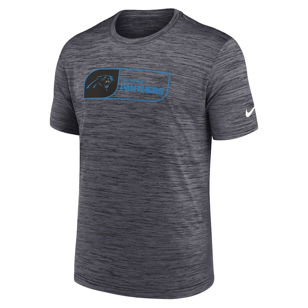 Carolina Panthers Velocity Jock Tag Performance T-Shirt Black | Nike for Sale