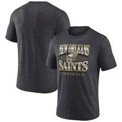 New Orleans Saints Extreme Tackle Tri-Blend T-Shirt Heather Charcoal | Fanatics