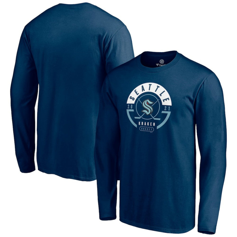 Seattle Kraken Fanatics Block Party Long Sleeve T-Shirt - Deep Sea Blue - NHL