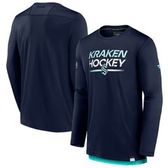 Seattle Kraken Fanatics Authentic Pro Tech Long Sleeve T-Shirt - Deep Sea Blue - NHL
