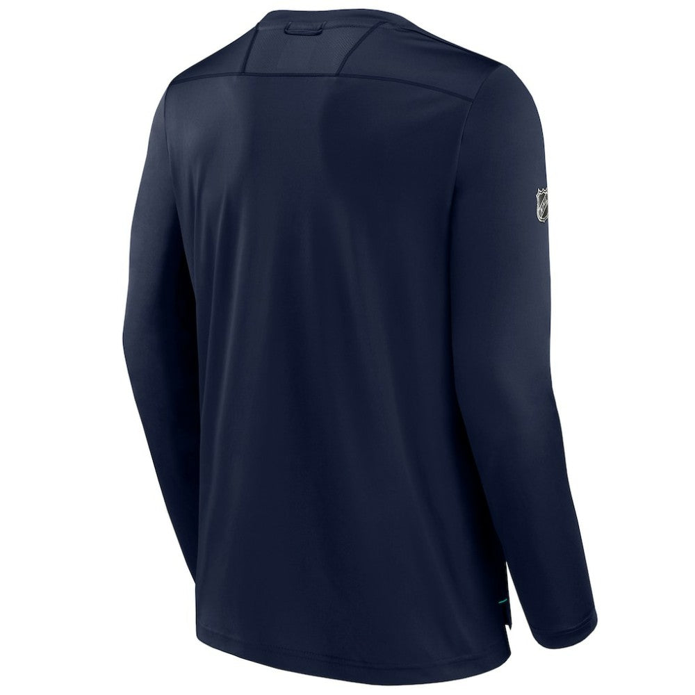 Seattle Kraken Fanatics Authentic Pro Tech Long Sleeve T-Shirt - Deep Sea Blue - NHL