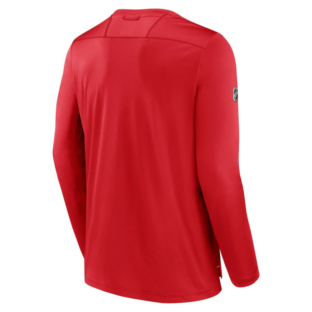 Calgary Flames Fanatics Authentic Pro Tech Long Sleeve T-Shirt - Red - NHL