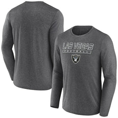 Las Vegas Raiders Fundamentals Long Sleeve T-Shirt Heather Charcoal | Fanatics