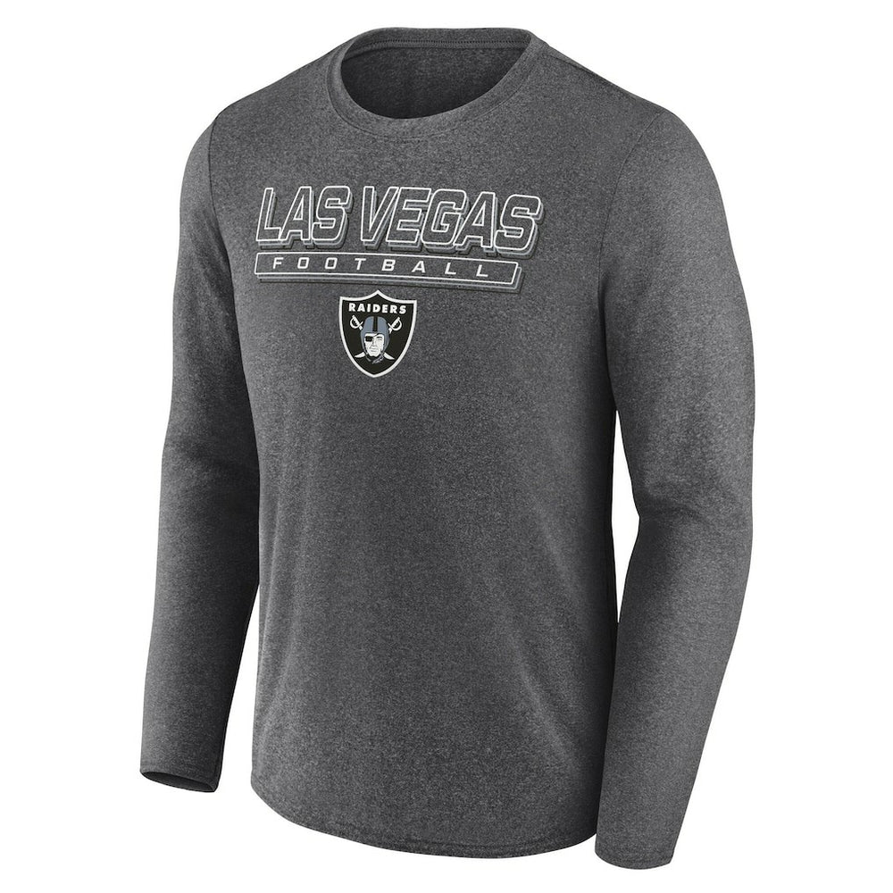 Las Vegas Raiders Fundamentals Long Sleeve T-Shirt Heather Charcoal | Fanatics