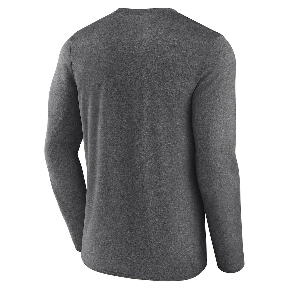 Las Vegas Raiders Fundamentals Long Sleeve T-Shirt Heather Charcoal | Fanatics