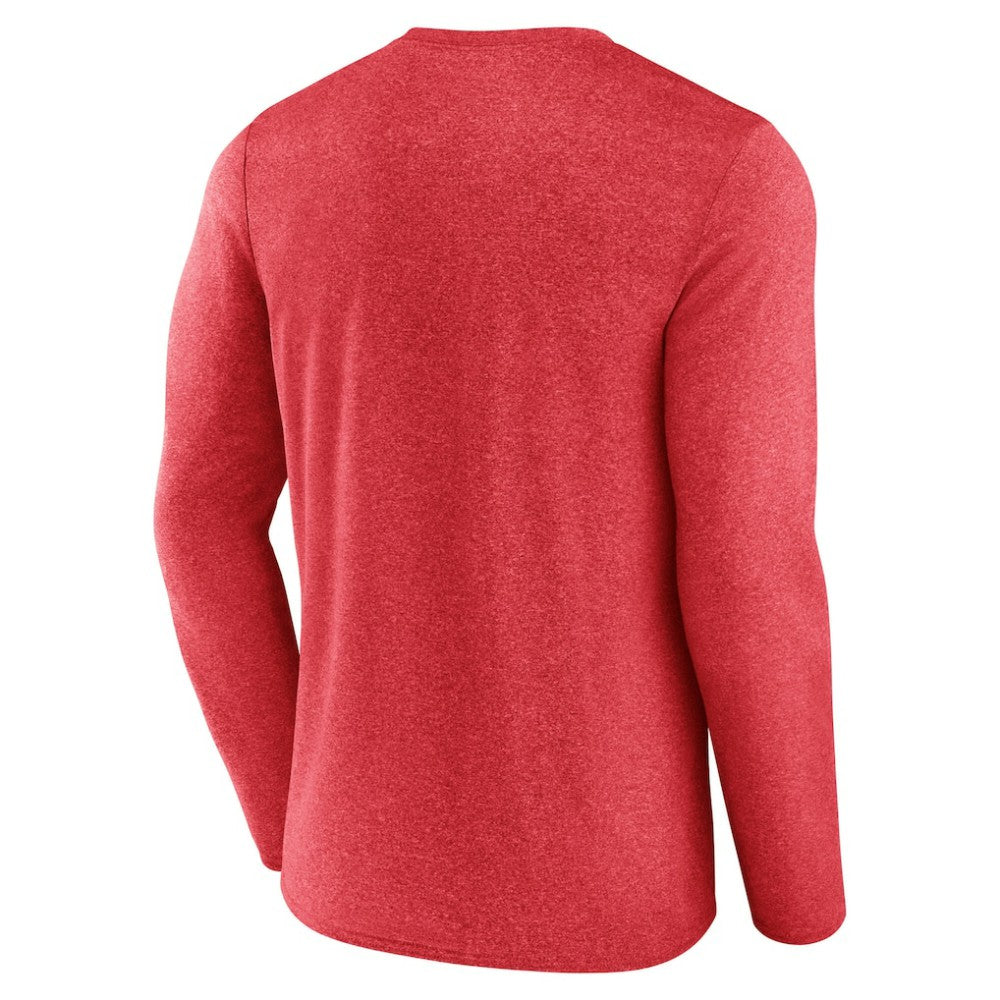 Detroit Red Wings Fanatics Sweep Iconic Synthetic Long Sleeve T-Shirt - Heather Red - NHL