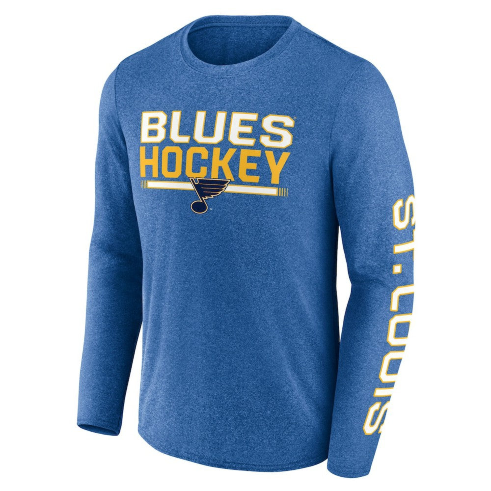 St. Louis Blues Fanatics Sweep Iconic Synthetic Long Sleeve T-Shirt - Heather Blue - NHL
