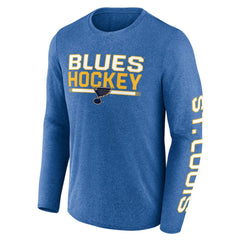 St. Louis Blues Fanatics Sweep Iconic Synthetic Long Sleeve T-Shirt - Heather Blue - NHL