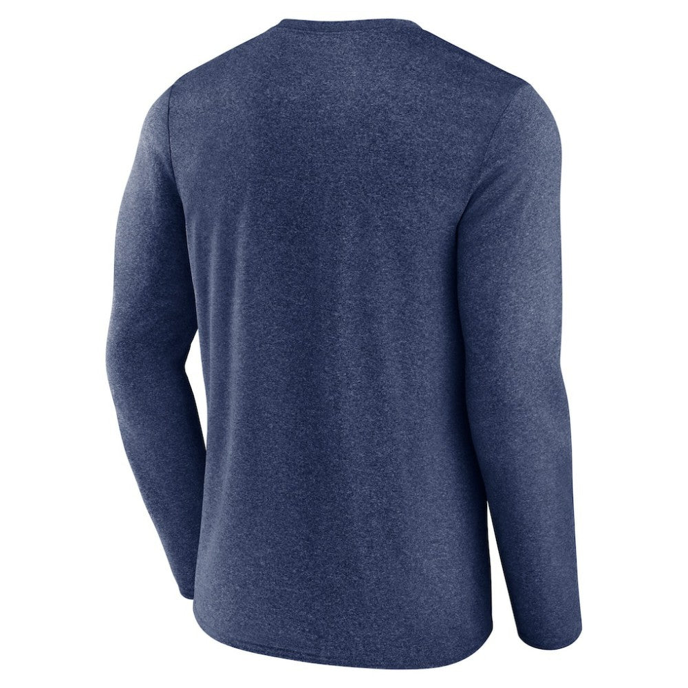 Seattle Kraken Fanatics Sweep Iconic Synthetic Long Sleeve T-Shirt - Heather Deep Sea Blue - NHL