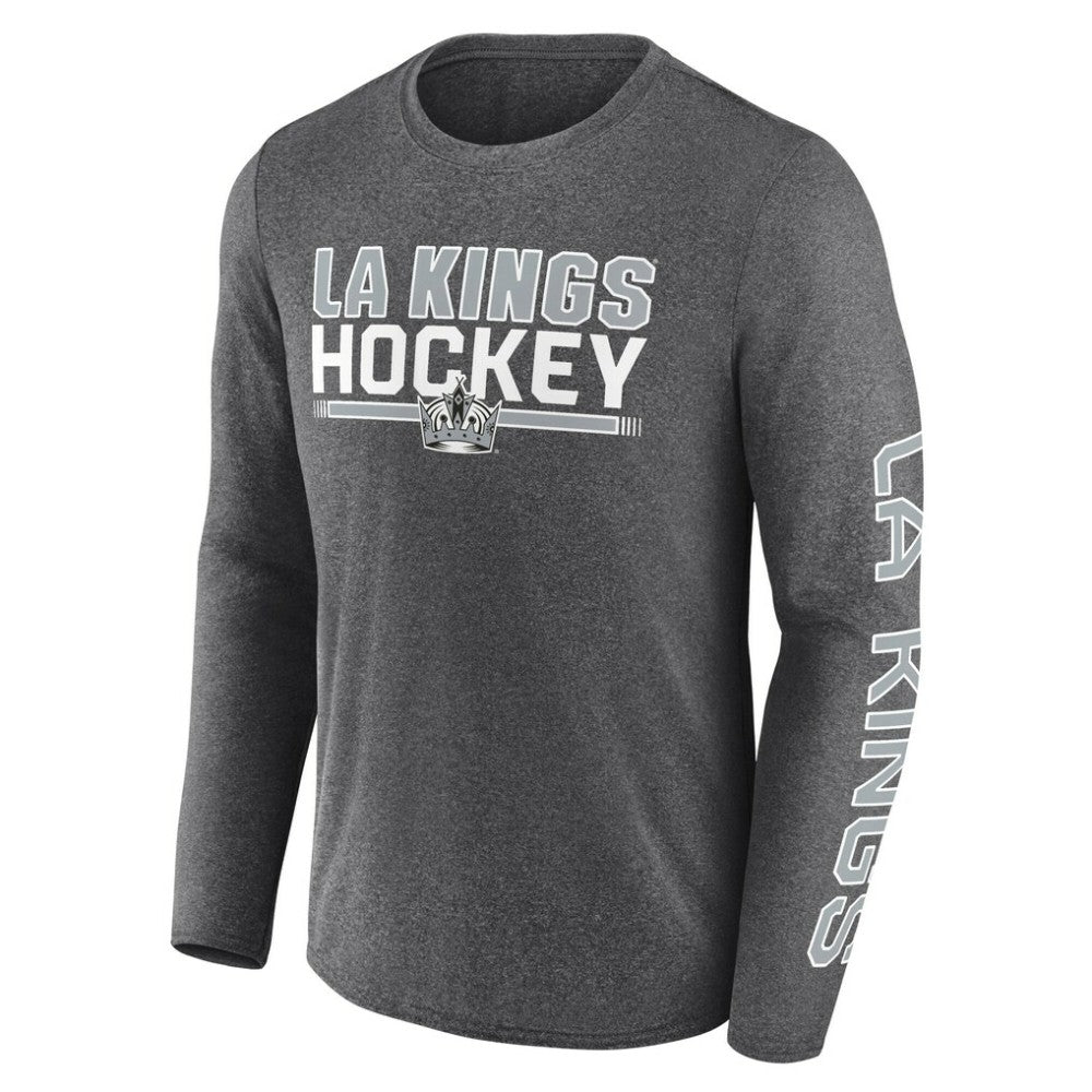 Los Angeles Kings Fanatics Sweep Iconic Synthetic Long Sleeve T-Shirt - Heather Charcoal - NHL