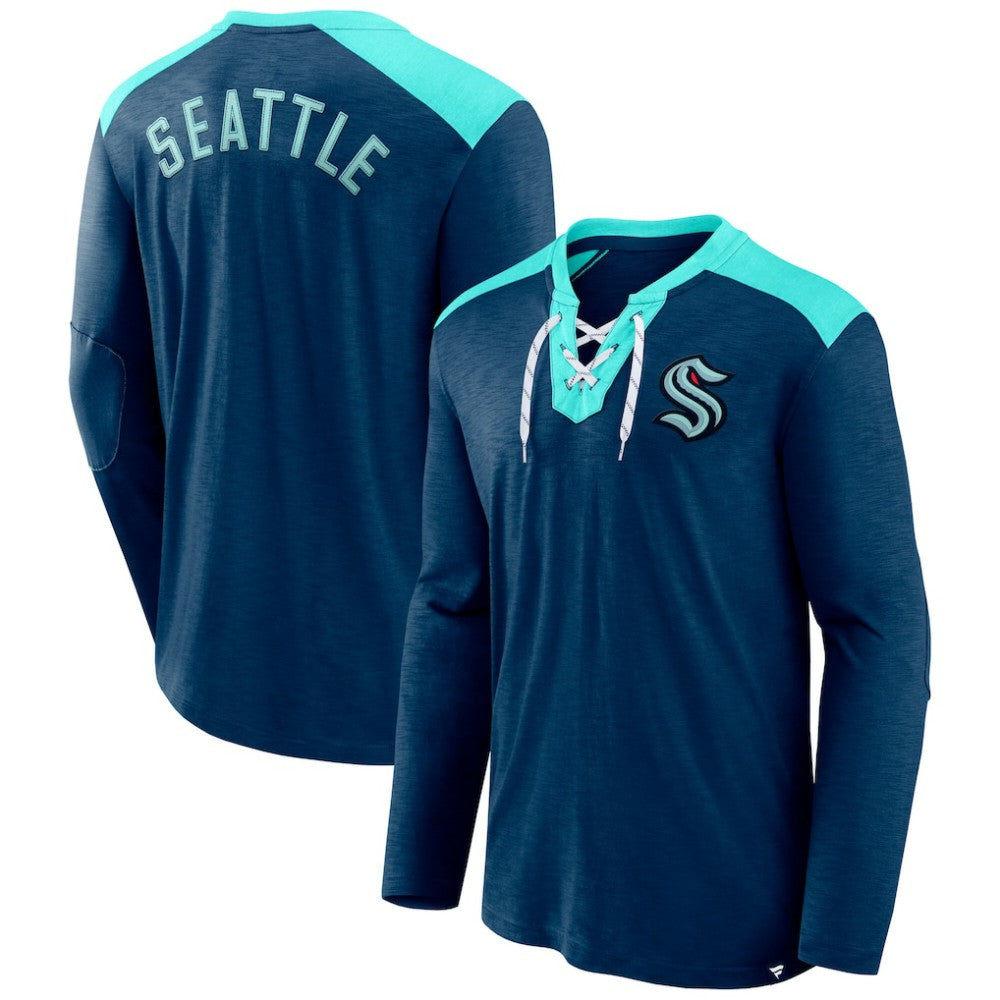 Seattle Kraken Fanatics Iconic Exclusive Long Sleeve T-Shirt - Deep Sea Blue - NHL