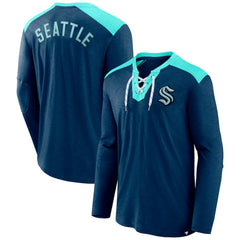 Seattle Kraken Fanatics Iconic Exclusive Long Sleeve T-Shirt - Deep Sea Blue - NHL