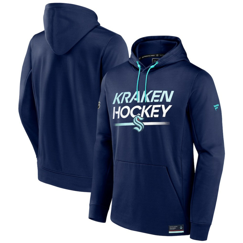 Seattle Kraken Fanatics Authentic Pro Fleece Pullover Hoodie - Deep Sea Blue - NHL
