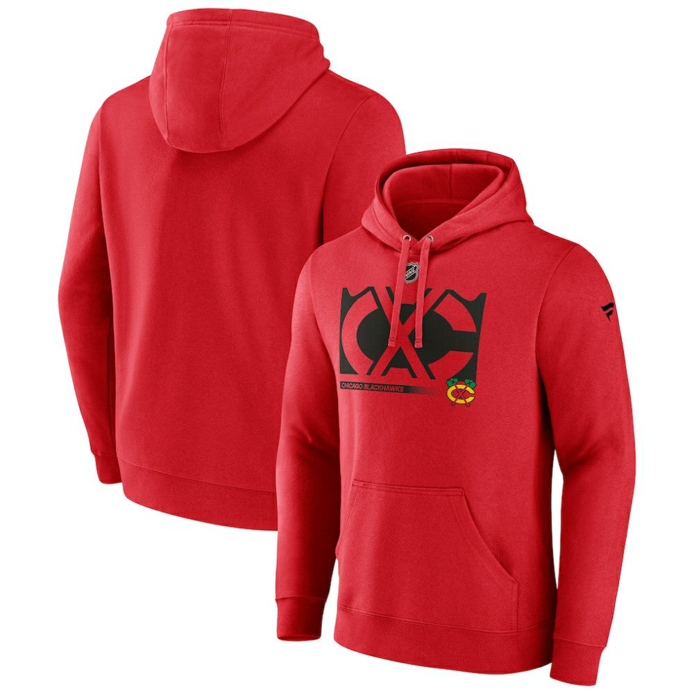 Chicago Blackhawks Fanatics Fleece Pullover Hoodie - Red - NHL