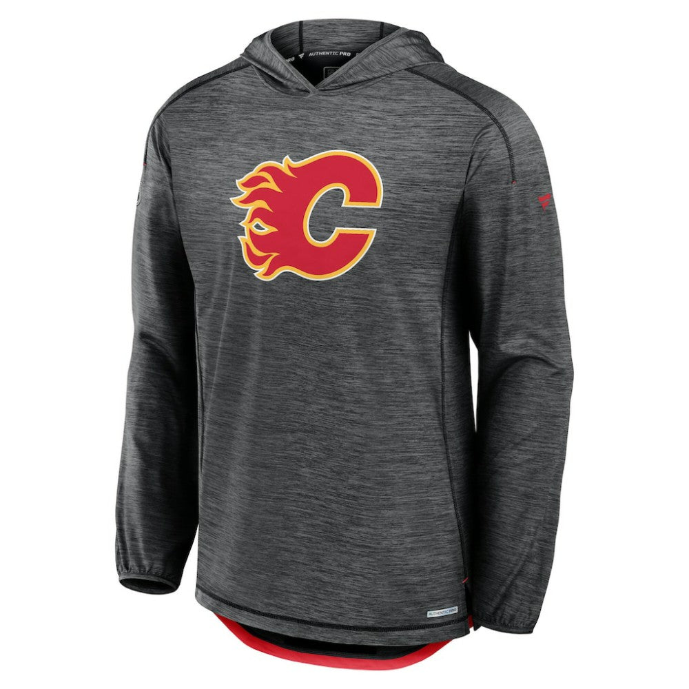 Calgary Flames Fanatics Authentic Pro Rink Pullover Hoodie - Heather Charcoal - NHL