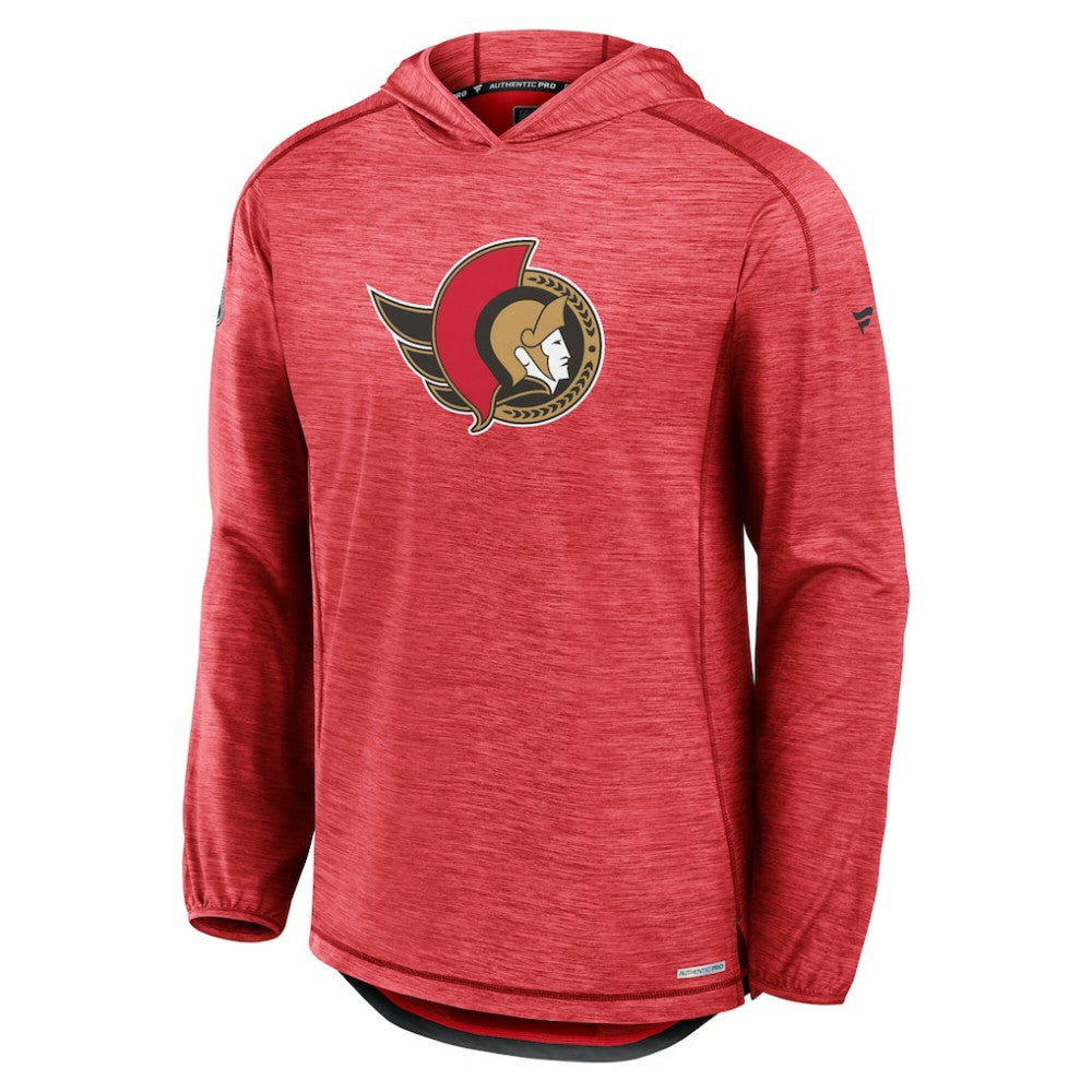 Ottawa Senators Fanatics Authentic Pro Rink Pullover Hoodie - Heather Red - NHL