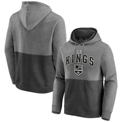 Los Angeles Kings Fanatics Block Party Signature Pullover Hoodie - Heather Gray/Heather Charcoal - NHL
