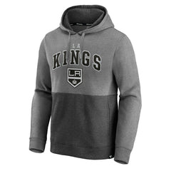 Los Angeles Kings Fanatics Block Party Signature Pullover Hoodie - Heather Gray/Heather Charcoal - NHL