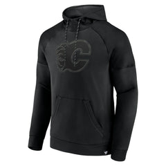 Calgary Flames Fanatics Black Ice Defender Raglan Pullover Hoodie - NHL