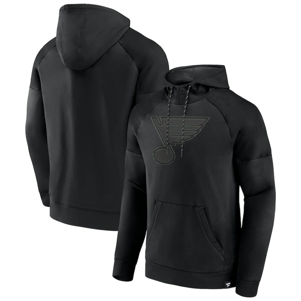 St. Louis Blues Fanatics Black Ice Defender Raglan Pullover Hoodie - NHL